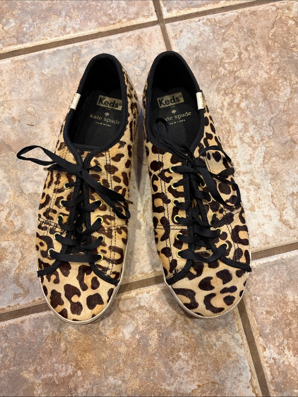kate spade Leopard-Print Sneakers with Black Accents